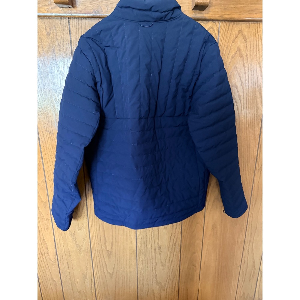 Lands End Mens Navy Blue Quilted Puffer Jacket Full Zip Stand Collar Size M38-40 - Picture 2 of 4